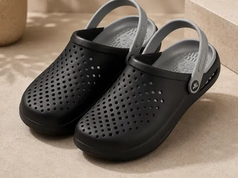 Slideez Article 106 — Vented Clog · Back Strap, Black/Grey