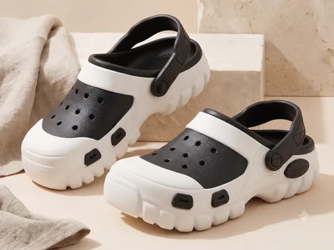 Slideez Article 186 — Sport Clog · Vented, Black/White