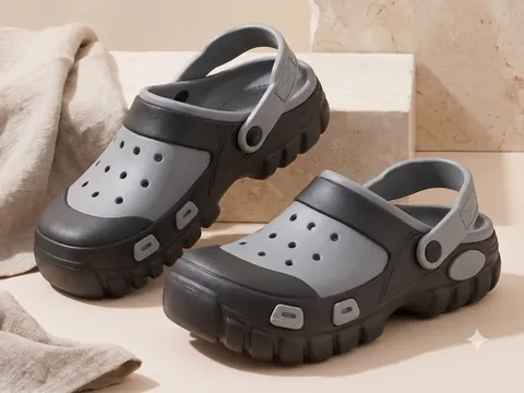 Slideez Article 186 — Sport Clog · Vented, Grey/Black