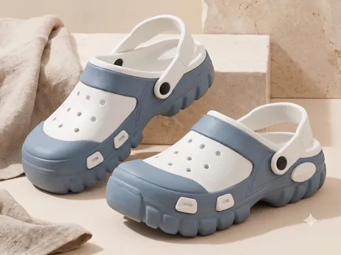 Slideez Article 186 — Sport Clog · Vented, Ice Blue/White