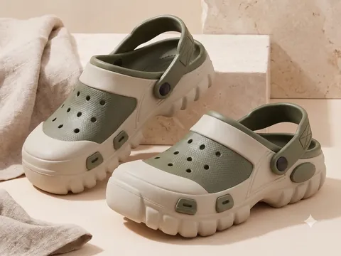 Slideez Article 186 — Sport Clog · Vented, Mehndi/Beige