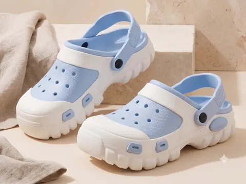 Slideez Article 186 — Sport Clog · Vented, Sky Blue/White