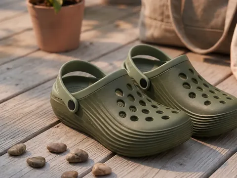 Slideez Article 187 — Slip-On Clog · Back Strap, Mehndi/Olive