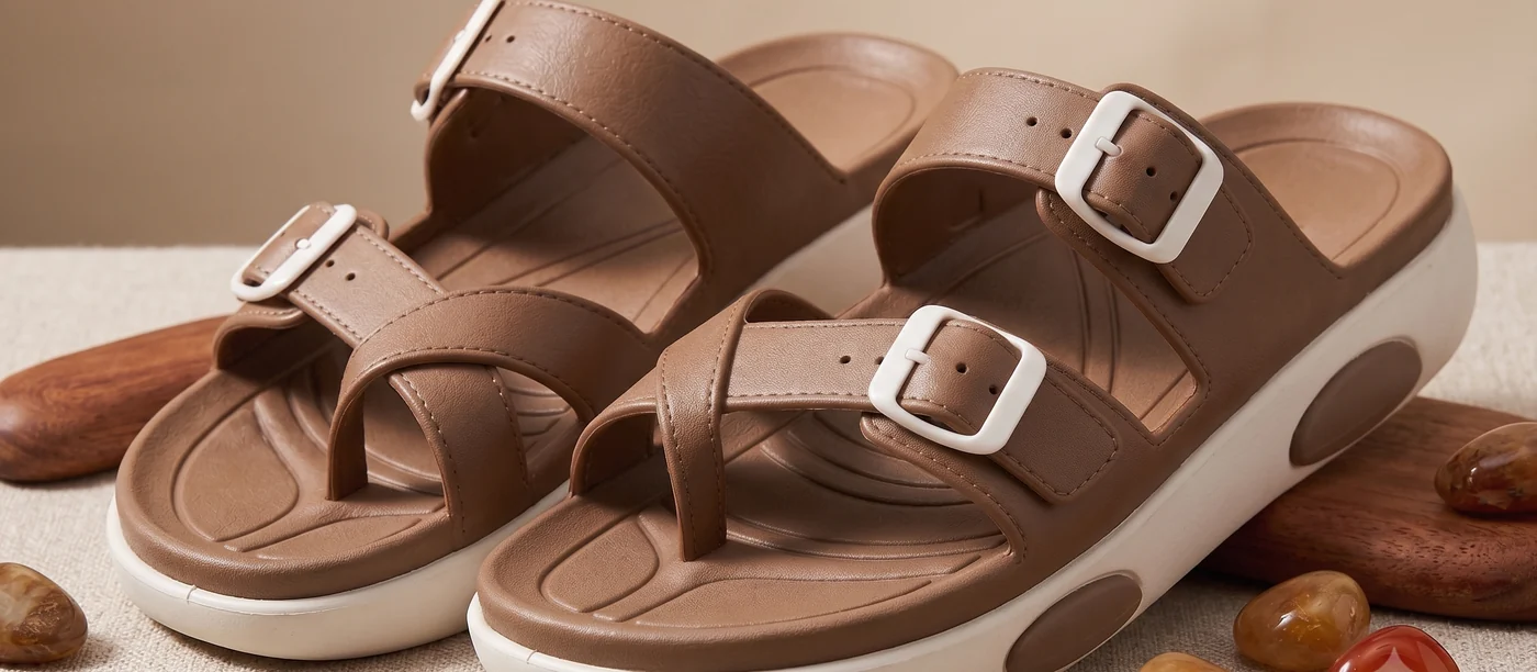 Slideez EVA twin-strap slippers — wholesale slipper range